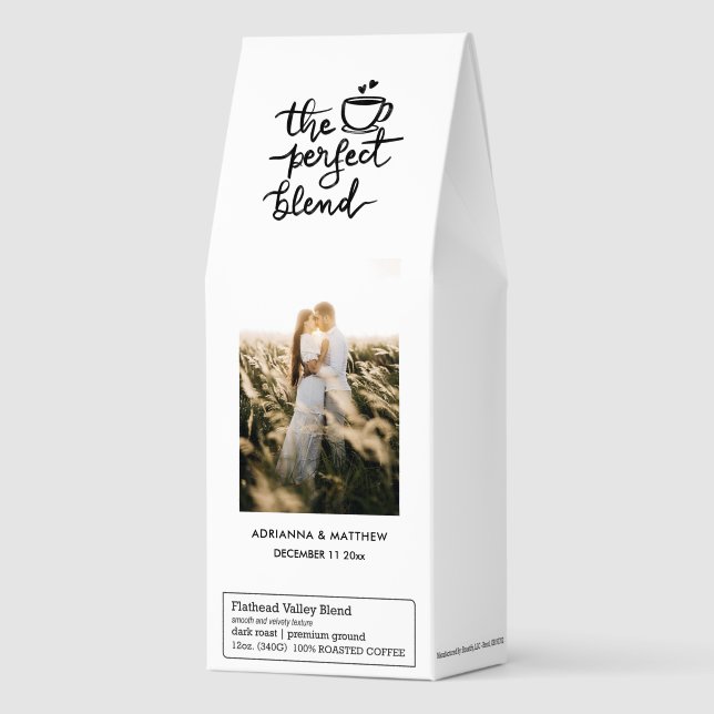 Perfect Blend Cute Casual Handwritten Wedding Roasted Coffee (Front)