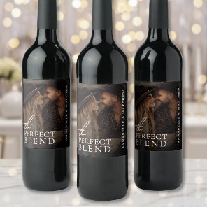 Perfect Blend Wedding Photo Wine Label