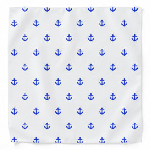 Perfect Blue Nautical Anchor Bandana