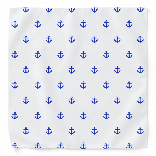 Perfect Blue Nautical Anchor Bandana (Front)