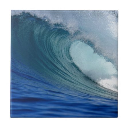 Perfect Blue Ocean Surfing Wave Tile