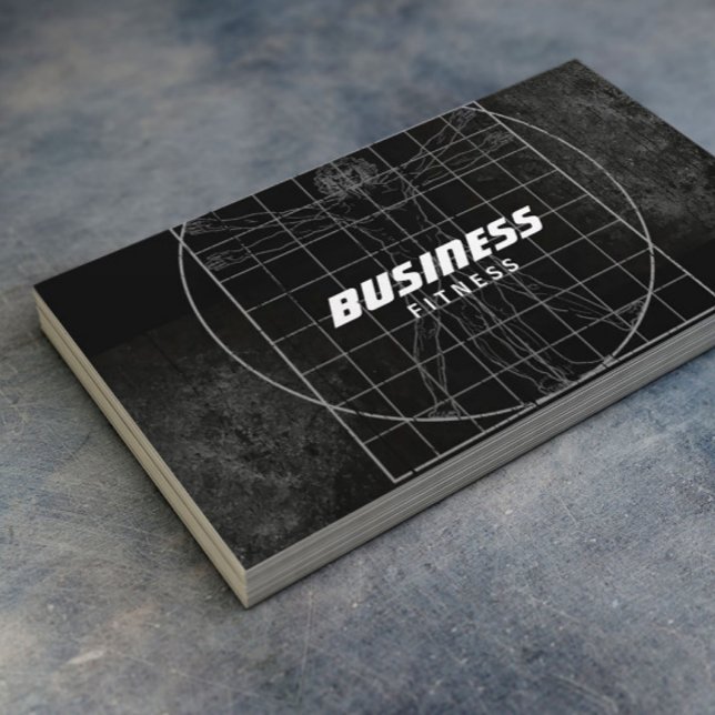 Perfect Body Grunge Dark Fitness Training Business Card (Creator Uploaded)