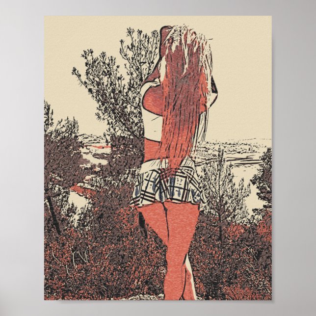 Perfect booty shot, sexy blond girl upskirt poster (Front)