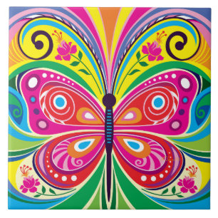 Perfect Butterfly Symmetry Ceramic Tile