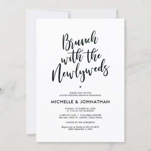 Perfect Calligraphy Post Wedding Brunch Invites
