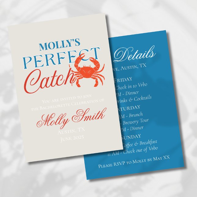 Perfect Catch – Coastal Bridal Design Invitation (Celebrate seaside love with this charming “Perfect Catch” design!)