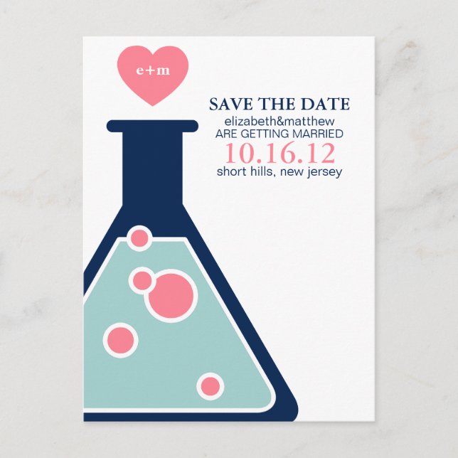 Perfect Chemistry Wedding Save the Date Announcement Postcard (Front)