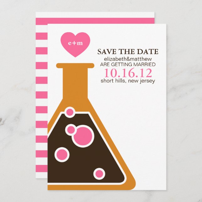 Perfect Chemistry Wedding Save the Date Invitation (Front/Back)