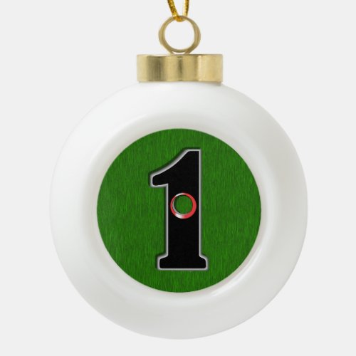 Perfect Christmas Gift for Golfer with Hole in One Ceramic Ball Christmas Ornament