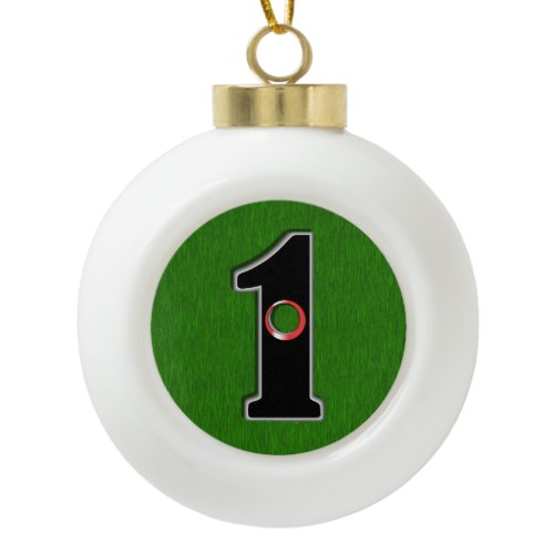 Perfect Christmas Gift for Golfer with Hole in One Ceramic Ball Christmas Ornament