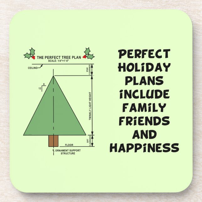 Perfect Christmas Tree Beverage Coaster (Front)