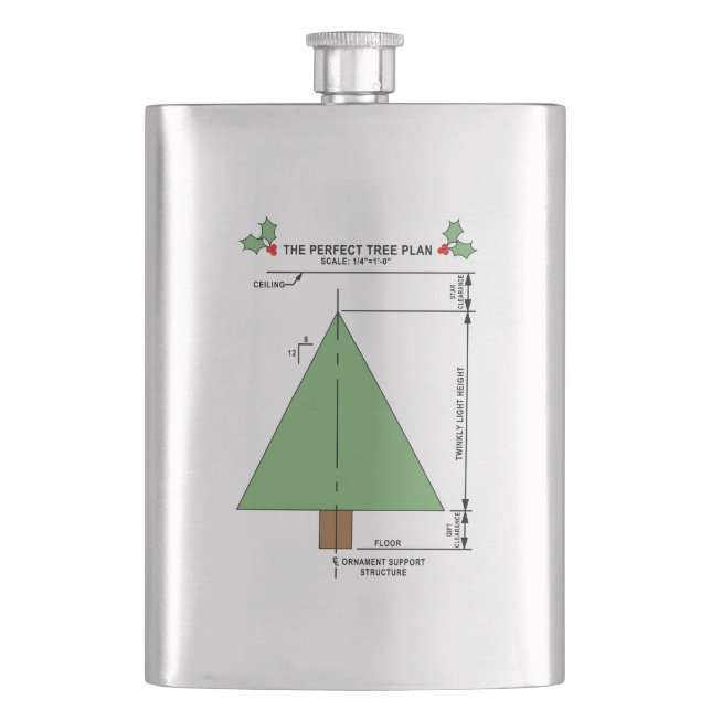 Perfect Christmas Tree Flask (Front)