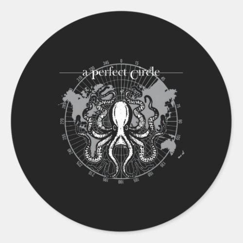 Perfect Circle Octopus Classic Round Sticker