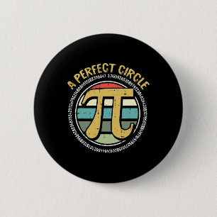 Perfect Circle Pi Day Retro Math Symbols Number Te Button