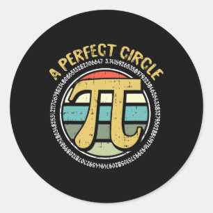 Perfect Circle Pi Day Retro Math Symbols Number Te Classic Round Sticker