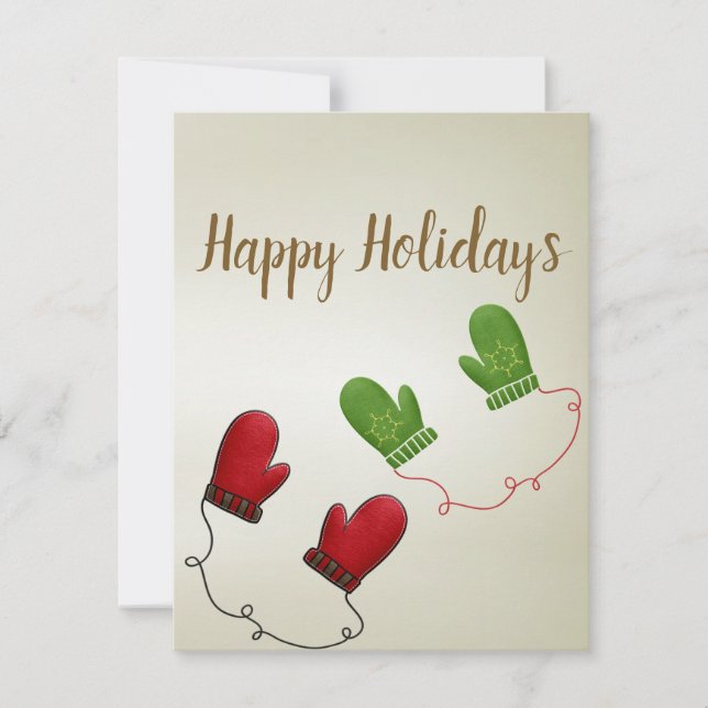 Perfect, Cool Christmas Gloves Holiday Card (Front)