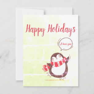 Perfect, Cool Christmas Penguin Holiday Card