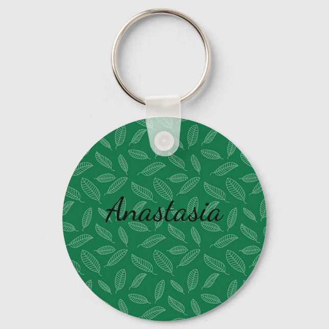 Perfect, Cool Green Leaf  Keychain (Front)