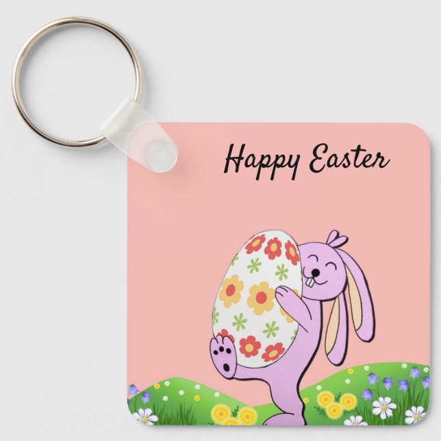 Perfect, Cool Happy Easter, Happy Bunny   Keychain (Front)