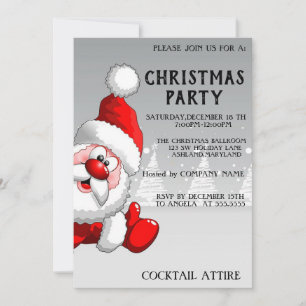 Perfect, Cool, Silver Santa Invitation