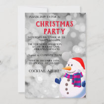 Perfect, Cool, Sparkly Silver Snowman, Christmas Invitation