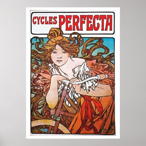 Perfect Cycles Alphonse Mucha Art Nouveau Poster