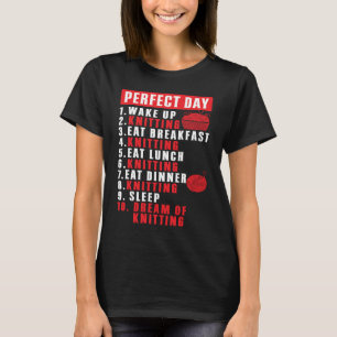 Perfect Day Breakfast Yarn Knitting Needles Knit T-Shirt
