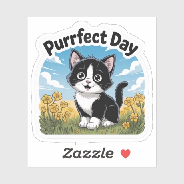 Perfect Day Kitten Sticker – Cozy & Cute (Sheet)