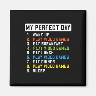Perfect Day Play Video Games Funny Gamer Men Boys  Magnet