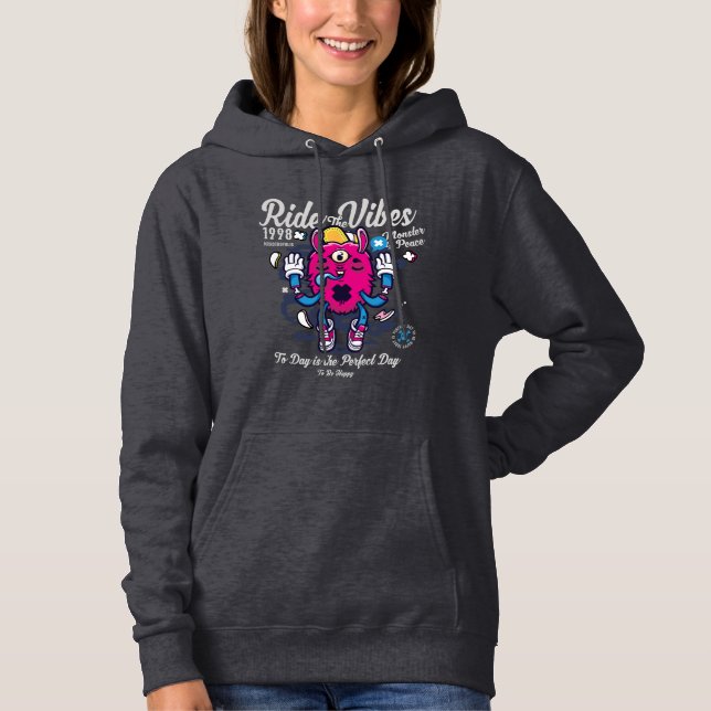 Perfect day to be happy | Funny Monster at peace Hoodie (Front)