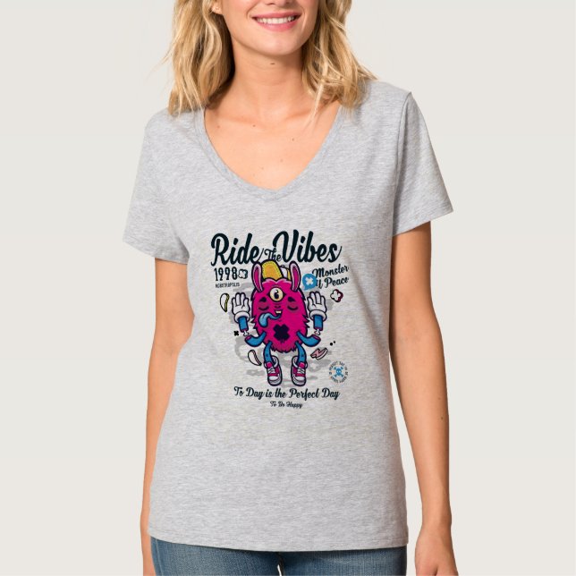 Perfect day to be happy | Funny Monster at peace T-Shirt (Front)