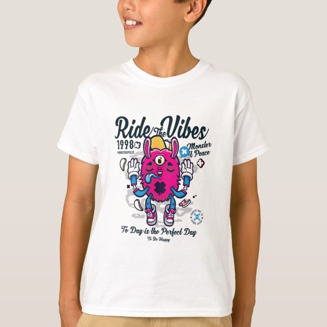 Perfect day to be happy | Funny Monster at peace T-Shirt (Front)