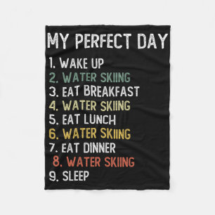 Perfect Day Water Skiing Shirts Men Boys Teen Wate Fleece Blanket