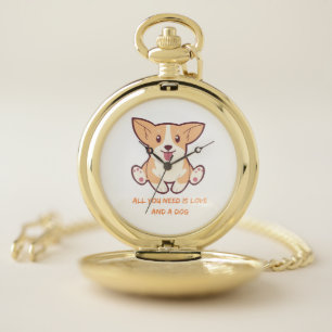 Perfect Designs for Dog Lovers & Pet Gifts Pocket Watch