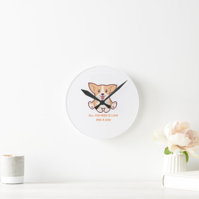 Perfect Designs for Dog Lovers & Pet Gifts Round Clock (Home)