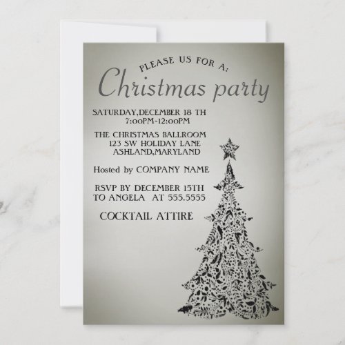 Perfect Elegant Beautiful Christmas Tree Invitat Invitation