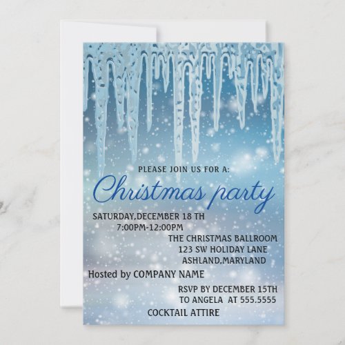 Perfect Elegant Blue Christmas Invitation