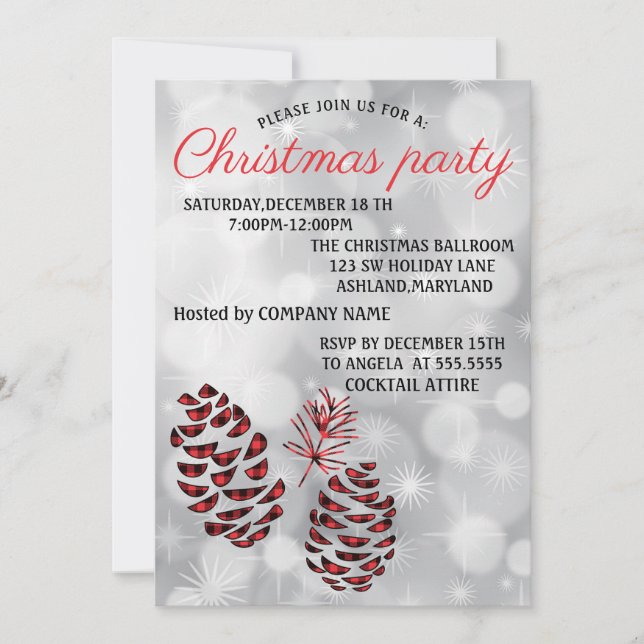 Perfect, Elegant, Christmas Invitation (Front)