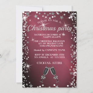 Perfect, Elegant, Sparkly Beautiful Christmas Invitation