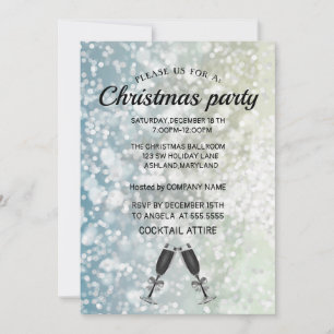 Perfect, Elegant, Sparkly Silver Christmas Invitat Invitation