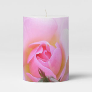 Perfect English Pink Rose Pillar Candle