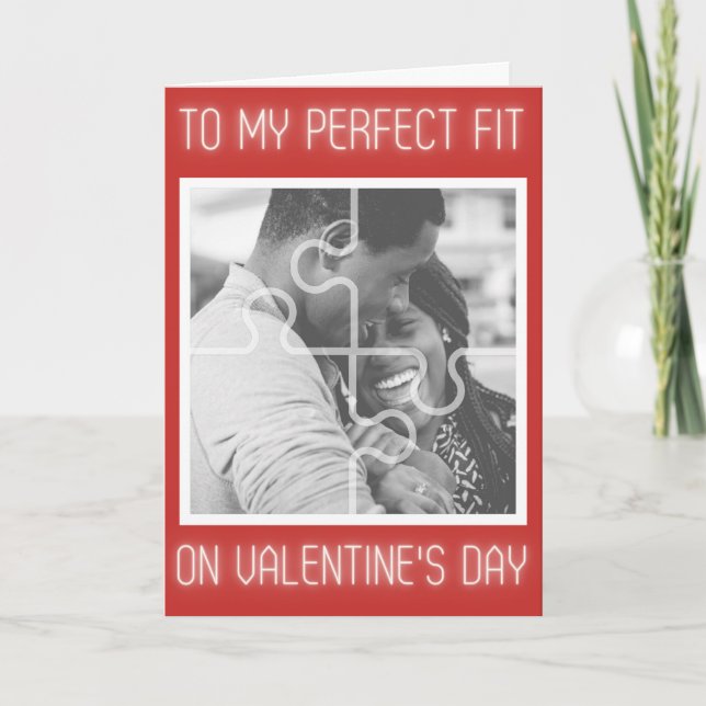 Perfect Fit Custom Photo Valentine Card (Front)