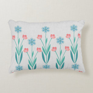 Perfect Floral Garden Dusty Blue & Blush Pink Accent Pillow