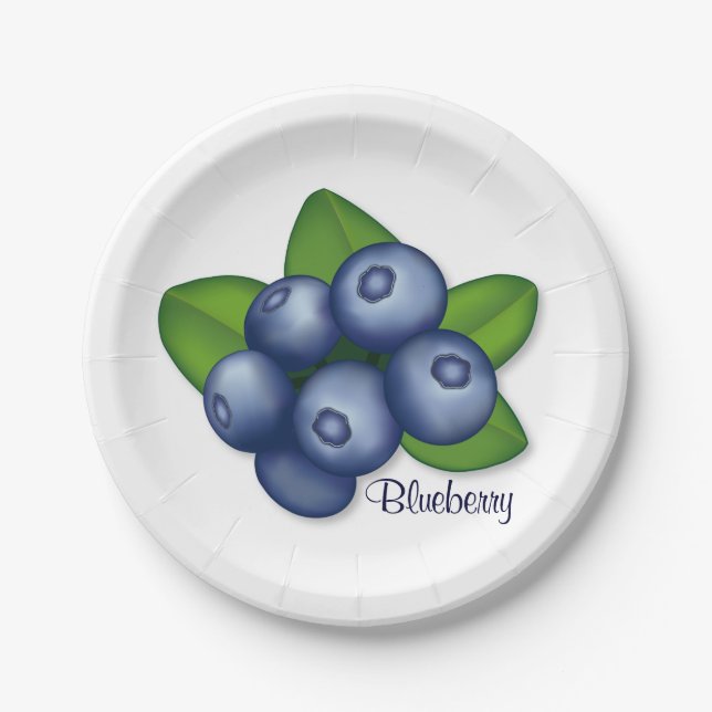 Perfect for Blueberry Pie Party Paper Plates (Front)