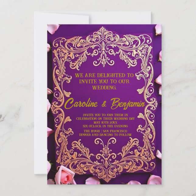 Perfect for Classic, Romantic, or Luxury Invitation (Front)
