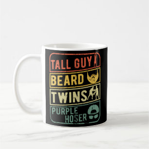 Perfect For Dude-Tall Guy Beard Twins Purple Hoser Coffee Mug