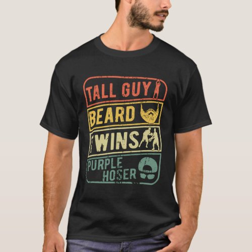 Perfect For Dude_Tall Guy Beard Twins Purple Hoser T_Shirt
