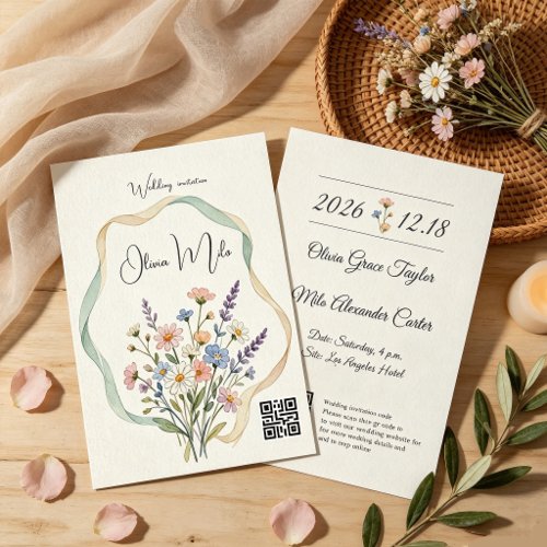 Perfect for garden, boho and countryside weddings invitation
