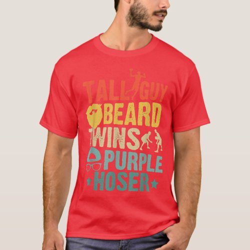 Perfect For Kids Dude Tall Guy Beard Twins Purple  T_Shirt