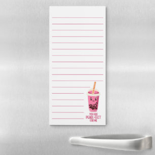 Perfect for me boba pearl tea drink cute lined mag magnetic notepad